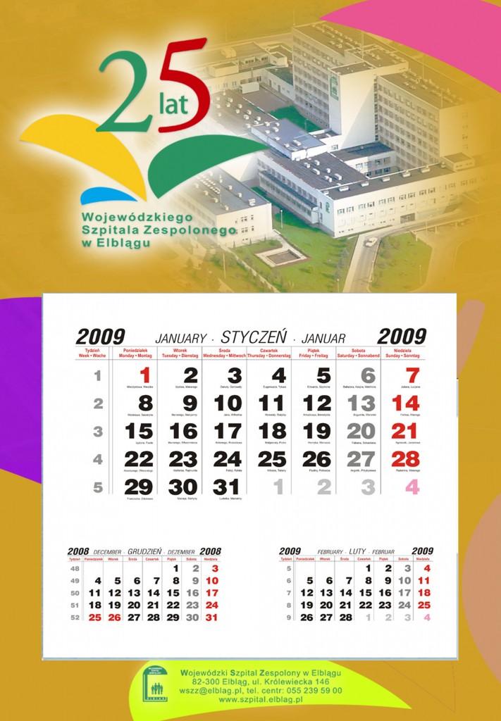 kalendarz dwudzielny